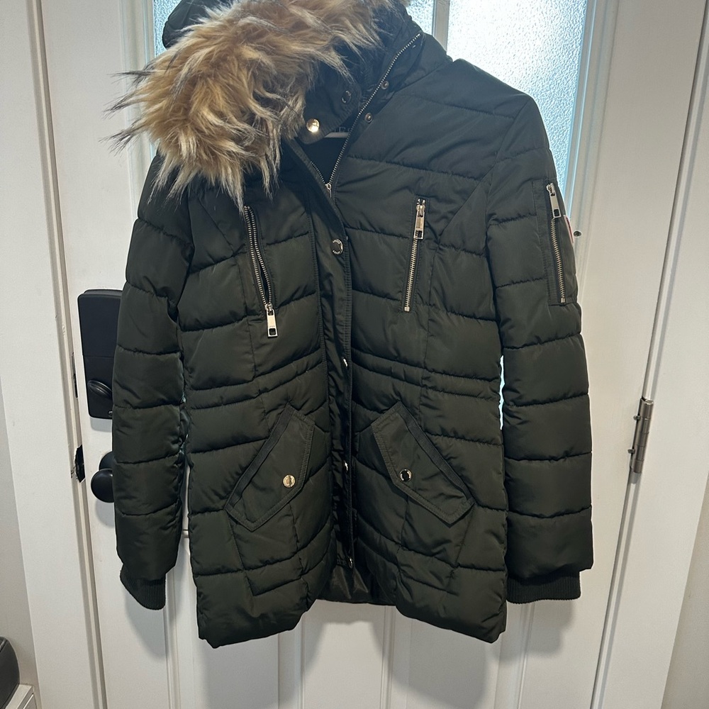 Guess Olive Green Jacket with Black Label